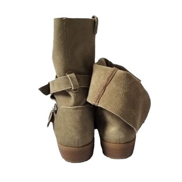 Dolce Vita DV Sage Green Floppy Suede Leather Mid calf Fold Over Boots Size 7 - Picture 3 of 6